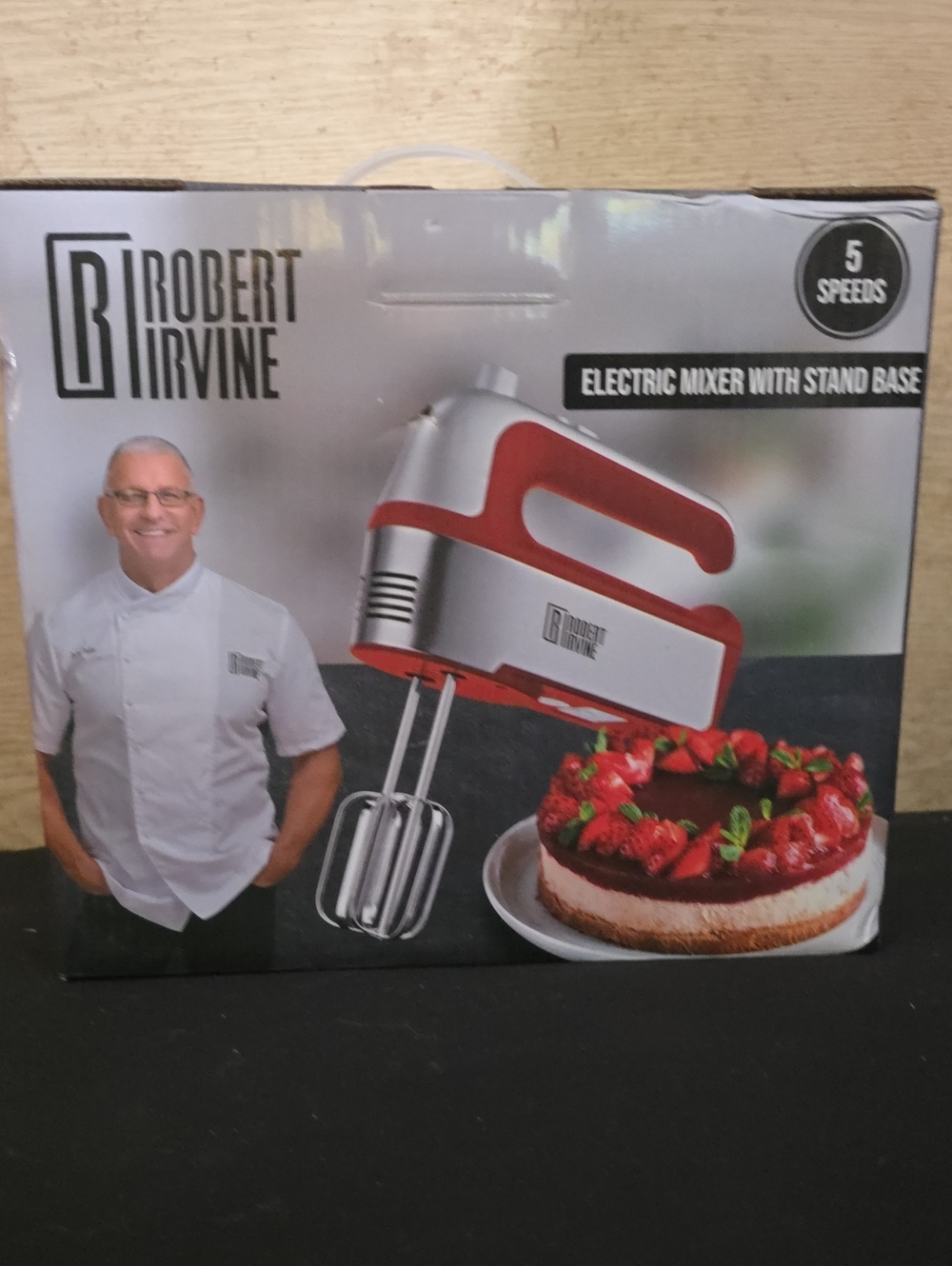 Red and Silver Electric Hand Mixer with Stand Base $30 🤩